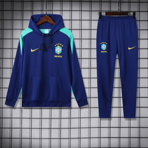 Ensemble Sweat capuche Brésil 2024 2025 bleu