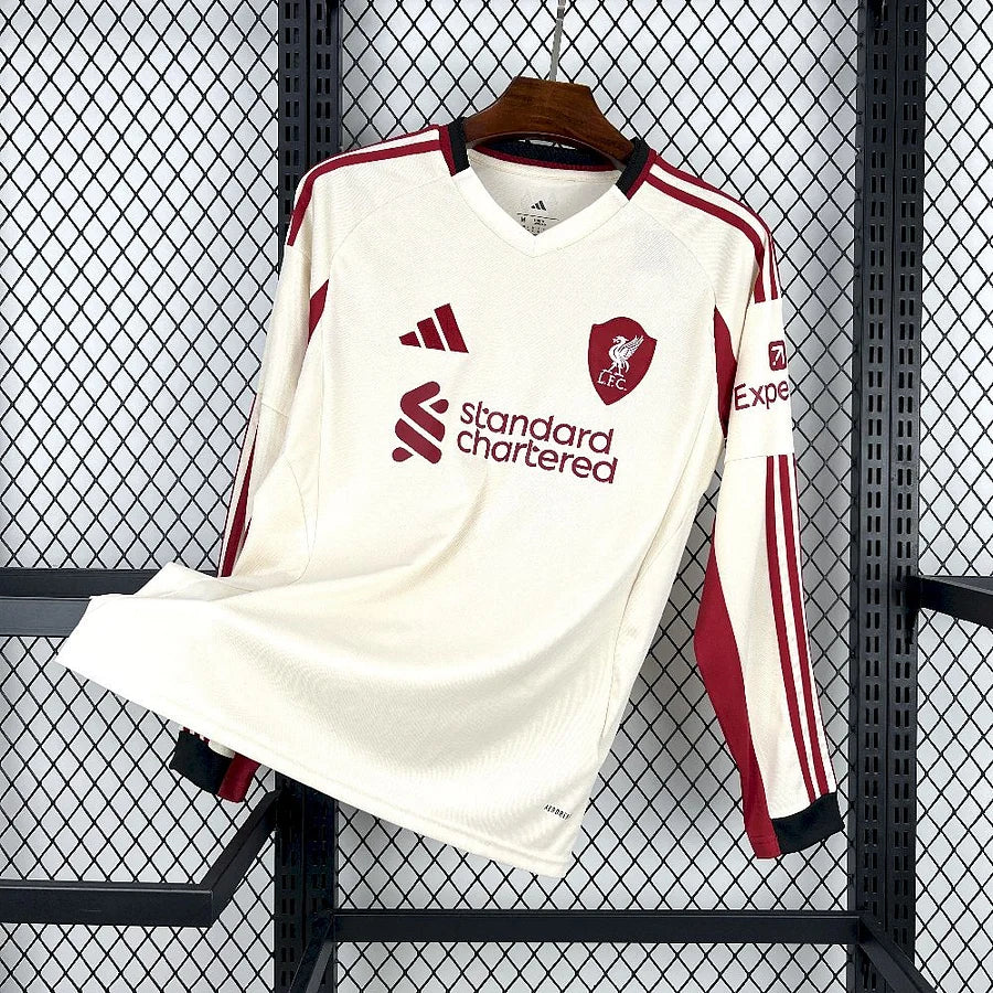 Maillot Foot Liverpool White 2025 2026 Manches Longues